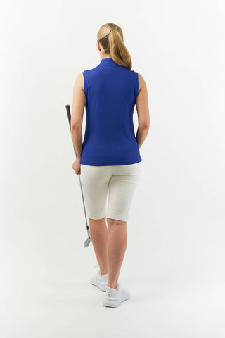 Pure Golf Jasmine Sleeveless Golf Polo Shirt - Bluebell