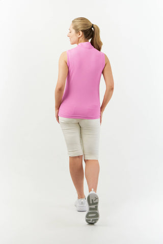 Pure Golf Jasmine Sleeveless Golf Polo Shirt - Candy Pink