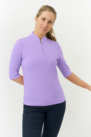 Pure Golf Jasmine Half Sleeve Ladies Golf Polo Shirt - Deep Lilac