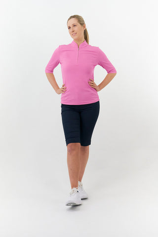 Pure Golf Jasmine Half Sleeve Polo Shirt - Candy Pink