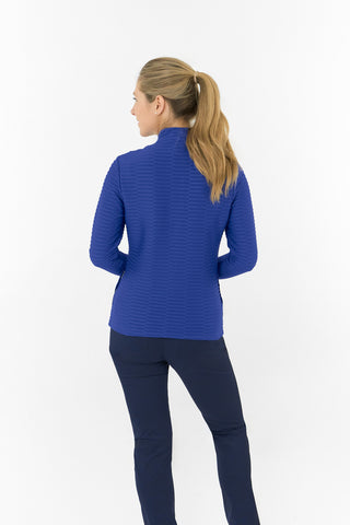 Poppy PWP Textured Ladies Golf Jacket - Yale Navy