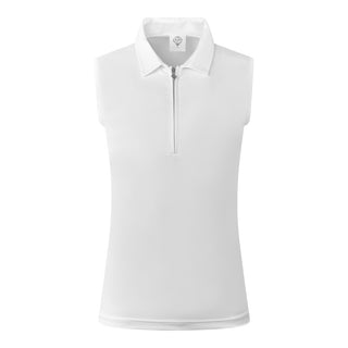 Pure Golf Thrive Ladies Sleeveless Golf Polo Shirts - White