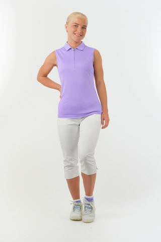 Pure Golf Thrive Ladies Sleeveless Golf Polo Shirts - Lilac