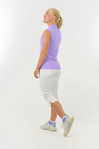 Pure Golf Thrive Ladies Sleeveless Golf Polo Shirts - Lilac