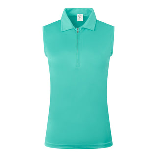 Pure Golf Thrive Ladies Sleeveless Golf Polo Shirts - Ocean Blue