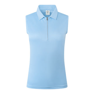 Pure Golf Thrive Ladies Sleeveless Golf Polo Shirts - Pale Blue