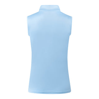 Pure Golf Thrive Ladies Sleeveless Golf Polo Shirts - Pale Blue