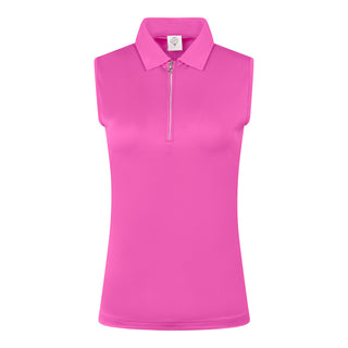 Pure Golf Thrive Ladies Sleeveless Golf Polo Shirts - Azalea Pink