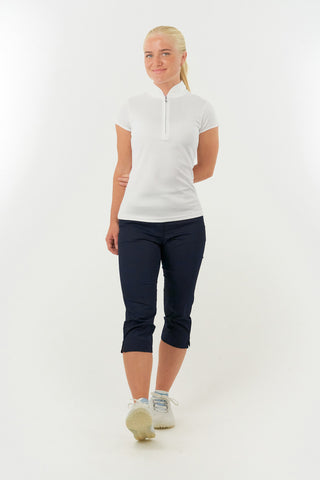 Pure Golf Bloom Ladies Cap Sleeve Polo Shirt - White