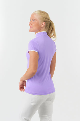 Pure Golf Bloom Cap Sleeve Ladies Golf Polo Shirt - Lilac