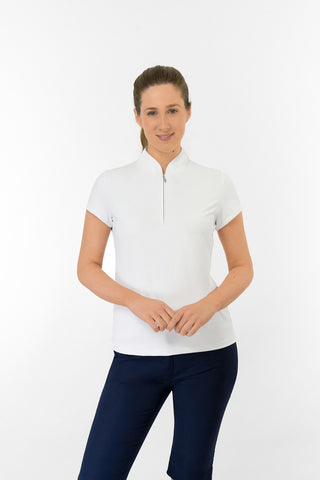 Bloom Ladies Cap Sleeve Polo Shirt - White