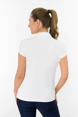 Bloom2 Ladies Cap Sleeve Polo Shirt - White
