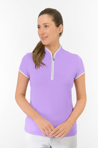 Bloom Cap Sleeve Ladies Golf Polo Shirt - Lilac