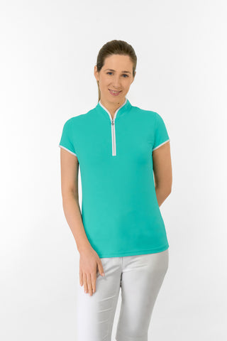 Bloom2 Ladies Cap Sleeve Polo Shirt - Ocean Blue
