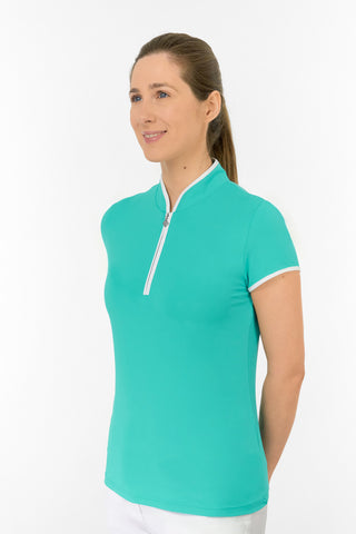 Bloom2 Ladies Cap Sleeve Polo Shirt - Ocean Blue