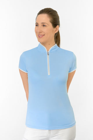 Bloom2 Ladies Cap Sleeve Polo Shirt - Pale Blue