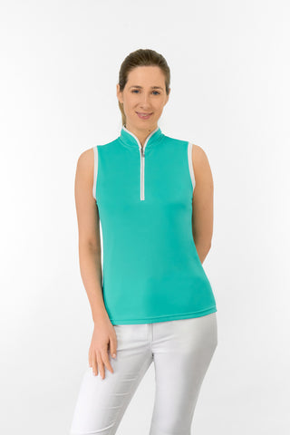 Bloom Ladies Sleeveless Golf Polo Shirt - Ocean Blue