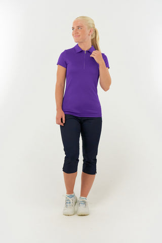 Pure Golf Thrive Cap Sleeve Women's Golf Polo Shirts - Purple