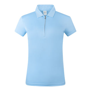 Pure Golf Thrive Cap Sleeve Women's Golf Polo Shirts - Pale Blue