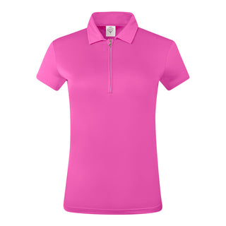 Pure Golf Thrive Cap Sleeve Women's Golf Polo Shirts - Azalea Pink