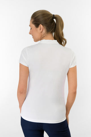 Thrive Cap Sleeve Women's Golf Polo Shirts - White