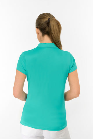 Thrive Cap Sleeve Women's Golf Polo Shirts - Ocean