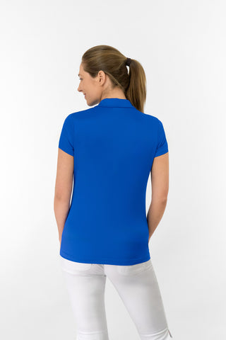 Thrive Cap Sleeve Women's Golf Polo Shirts - Royal Blue