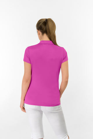 Thrive Cap Sleeve Women's Golf Polo Shirt - Azalea Pink