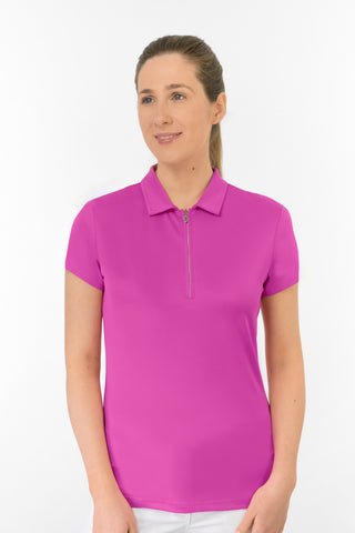Thrive Cap Sleeve Women's Golf Polo Shirt - Azalea Pink