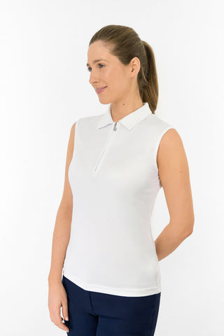 Thrive Ladies Sleeveless Golf Polo Shirts - White