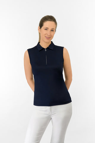 Thrive Ladies Sleeveless Golf Polo Shirts - Navy