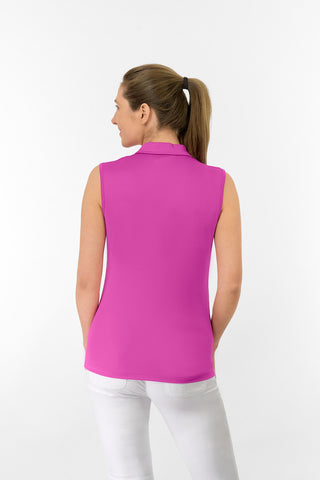 Thrive Ladies Sleeveless Golf Polo Shirts - Azalea Pink