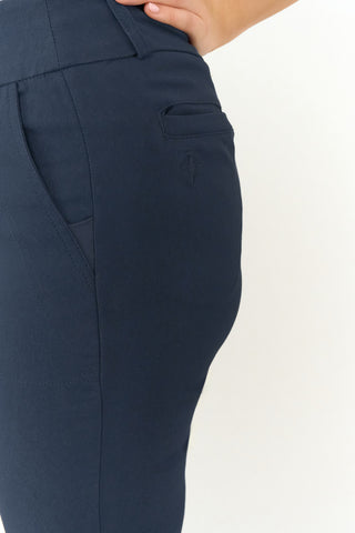 Pure Golf Charm 4 Way Stretch Ladies Golf Trousers (Pull On) - Navy