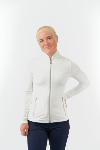 Pure Golf Ladies Mist Full Zipped Mid Layer - White