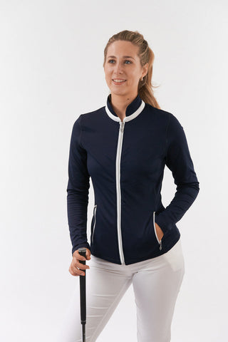 Pure Golf Ladies Mist Full Zipped Mid Layer - Navy