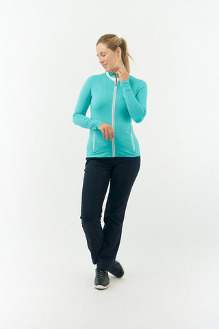 Pure Golf Ladies Mist Full Zip Mid Layer - Ocean Blue