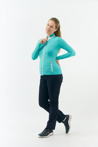 Pure Golf Ladies Mist Full Zip Mid Layer - Ocean Blue