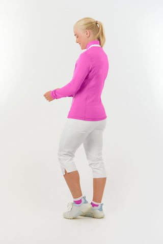 Pure Golf Ladies Mist Full Zip Mid Layer - Azalea