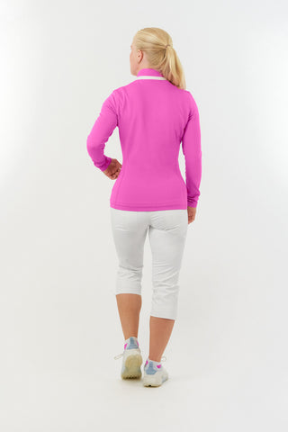 Pure Golf Ladies Mist Full Zip Mid Layer - Azalea