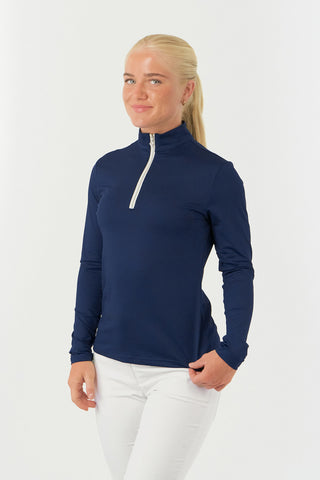 Pure Golf Ladies Tranquillity Mid Quarter Zip Polo - Navy