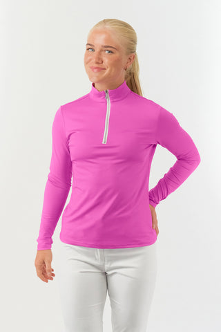 Pure Golf Ladies Tranquillity Mid Quarter Zip Polo - Azalea