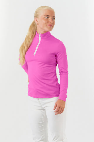 Tranquillity2 Ladies Mid Layer Zip Golf Top - Azalea Pink