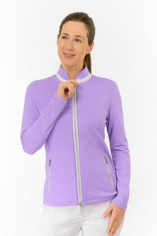 Mist Ladies Golf Full Zipped Mid Layer - Lilac