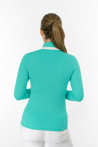 Mist Ladies Golf Full Zip Mid Layer - Ocean Blue