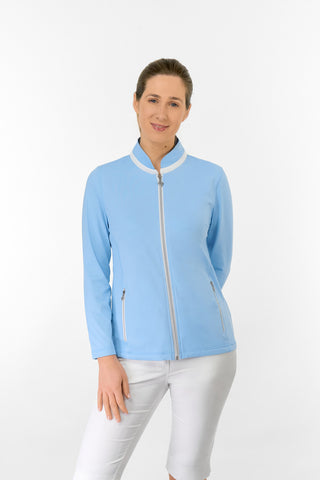Mist Ladies Golf Full Zipped Mid Layer - Pale Blue
