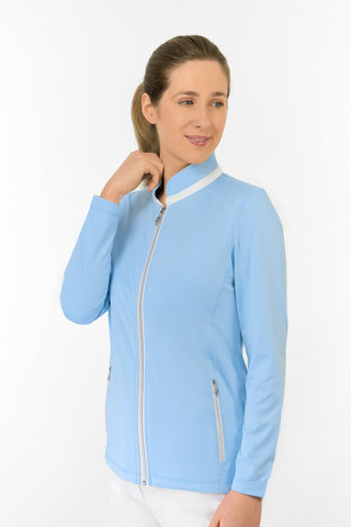 Mist2 Ladies Golf Full Zipped Mid Layer - Pale Blue