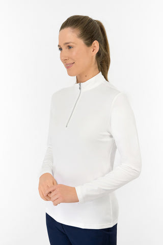 Tranquillity2 Ladies Mid Layer Zip Golf Top - White