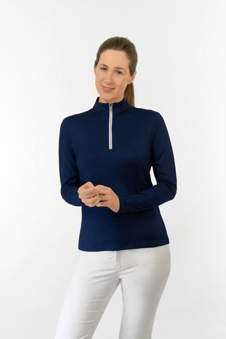 Tranquillity2 Ladies Mid Layer Zip Golf Top - Navy