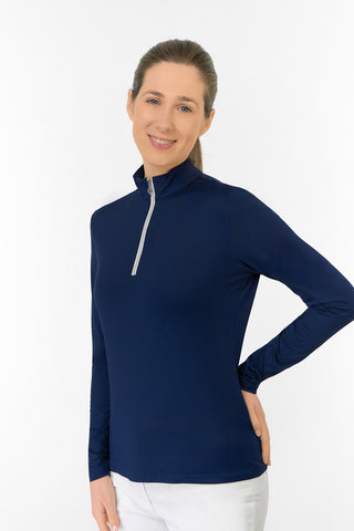 Tranquillity2 Ladies Mid Layer Zip Golf Top - Navy