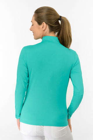 Tranquillity2 Ladies Mid Layer Zip Golf Top - Ocean